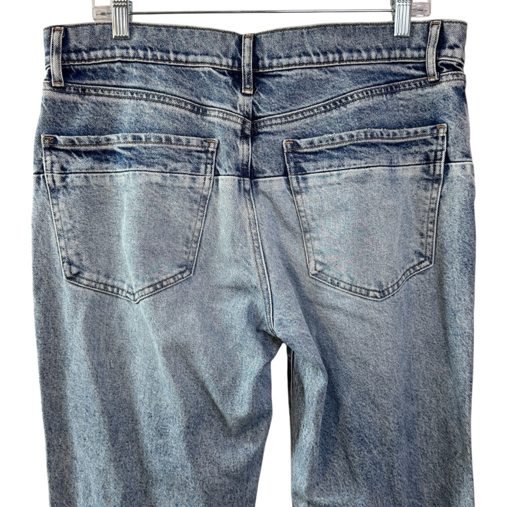 Express ‘70s flare mid rise two tone jeans women’s 10R ***measures 35” waist - Picture 6 of 15
